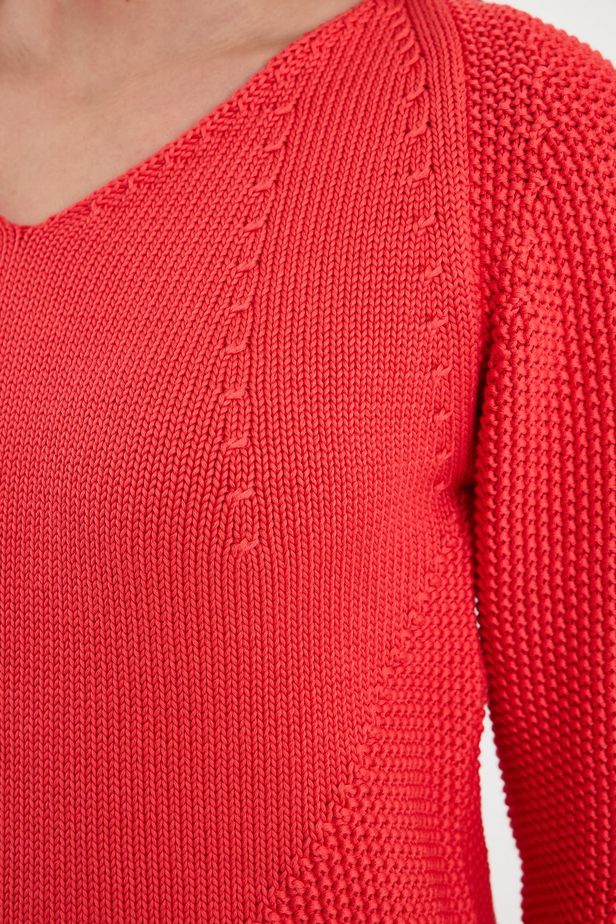 Red Long Sleeve Cotton Pullover