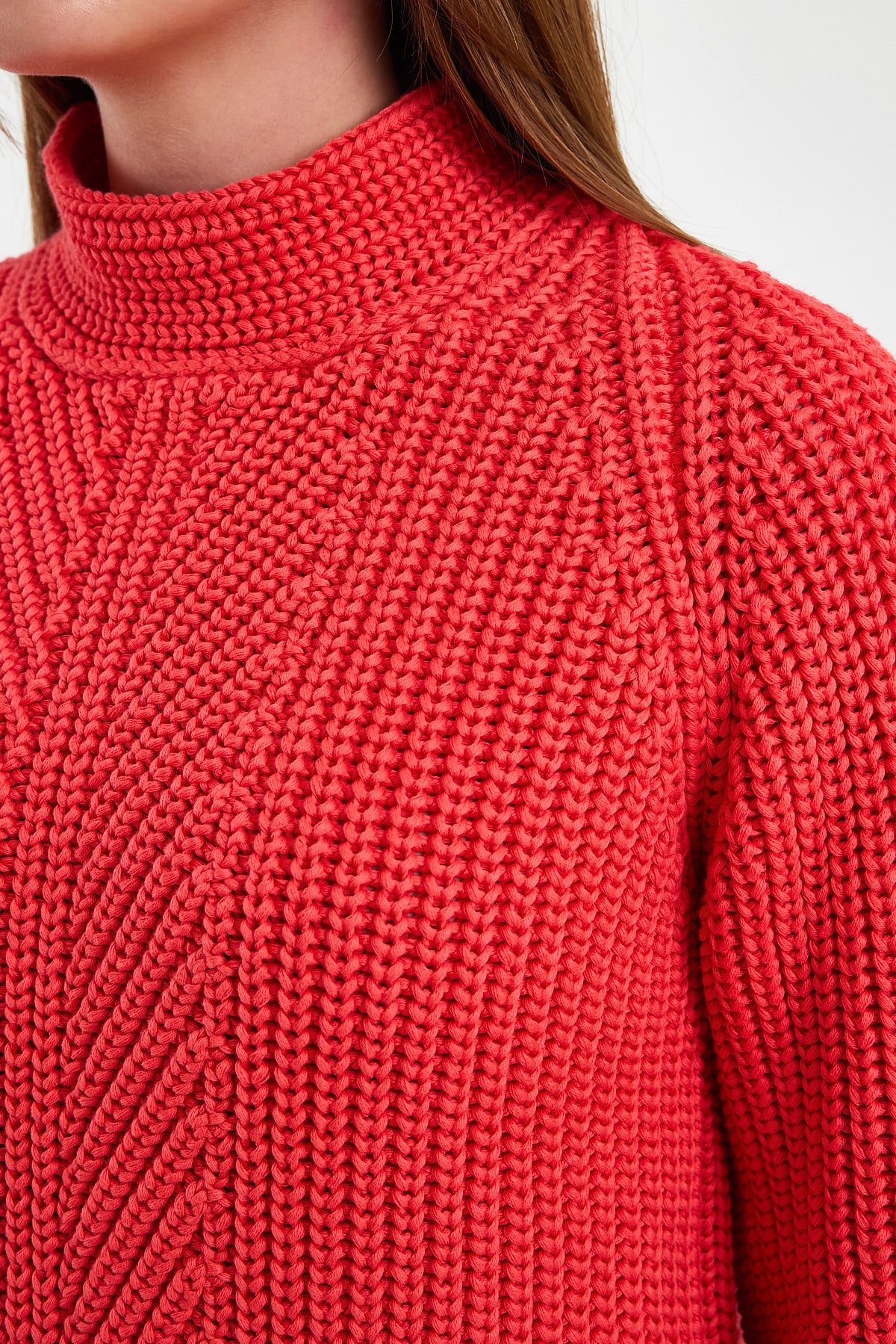 Red Long Sleeve Cotton Pullover