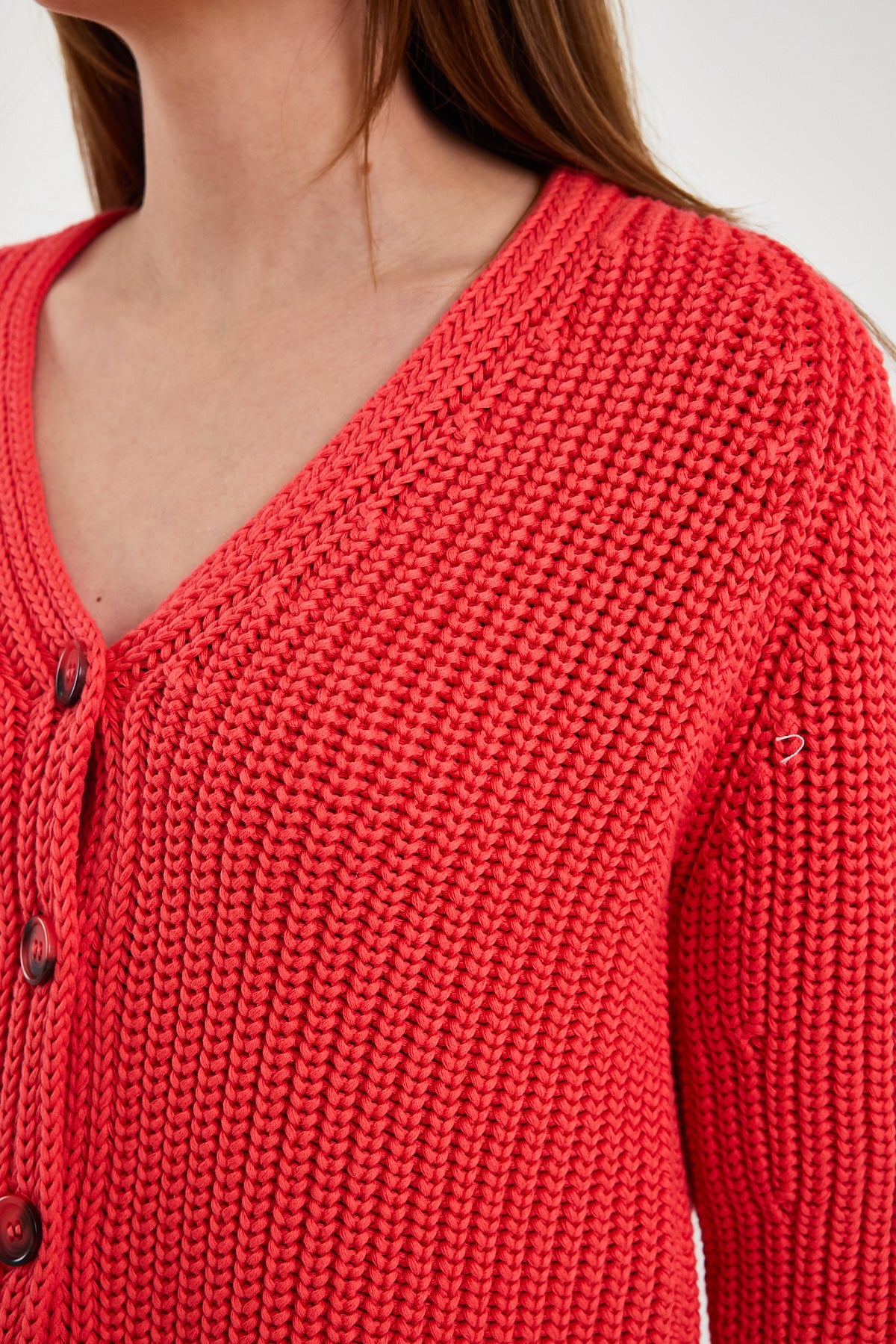 Red Long Sleeve Cardigan