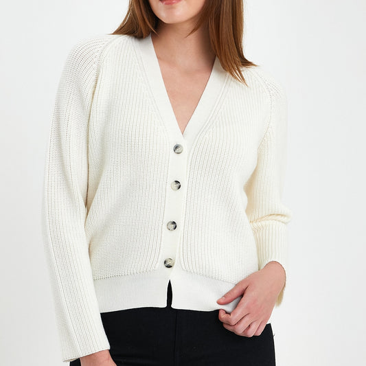 Ecru Wool Cardigan