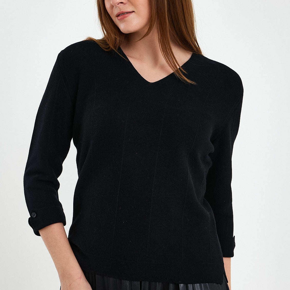 Black V Neck Pullover