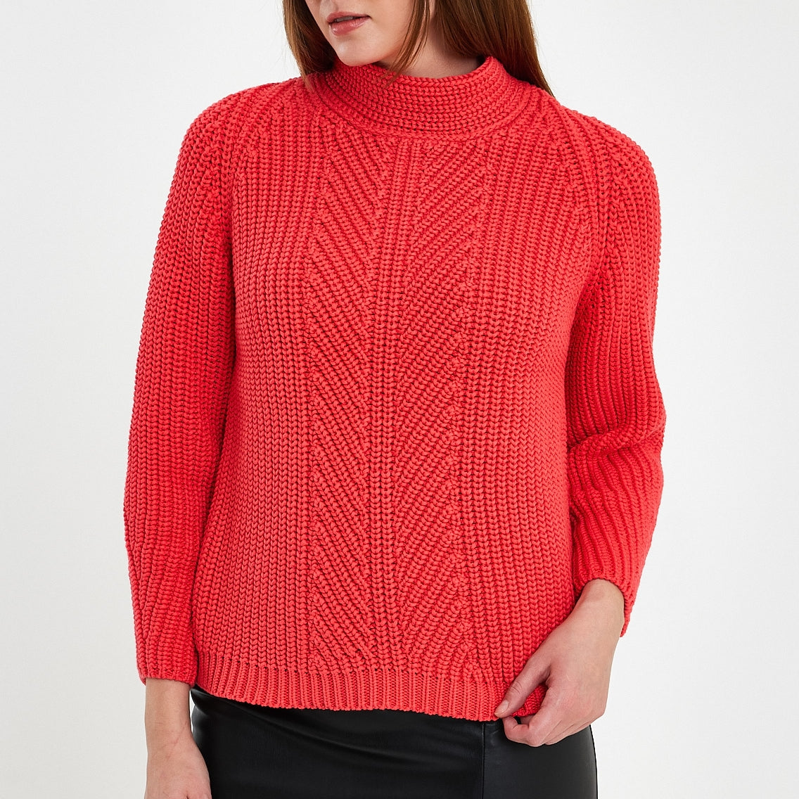 Red Long Sleeve Cotton Pullover