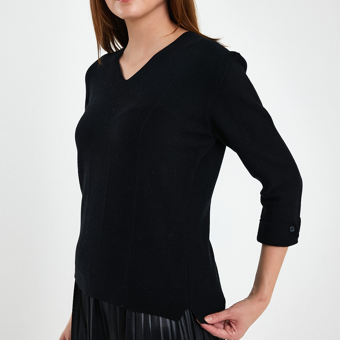 Black V Neck Pullover