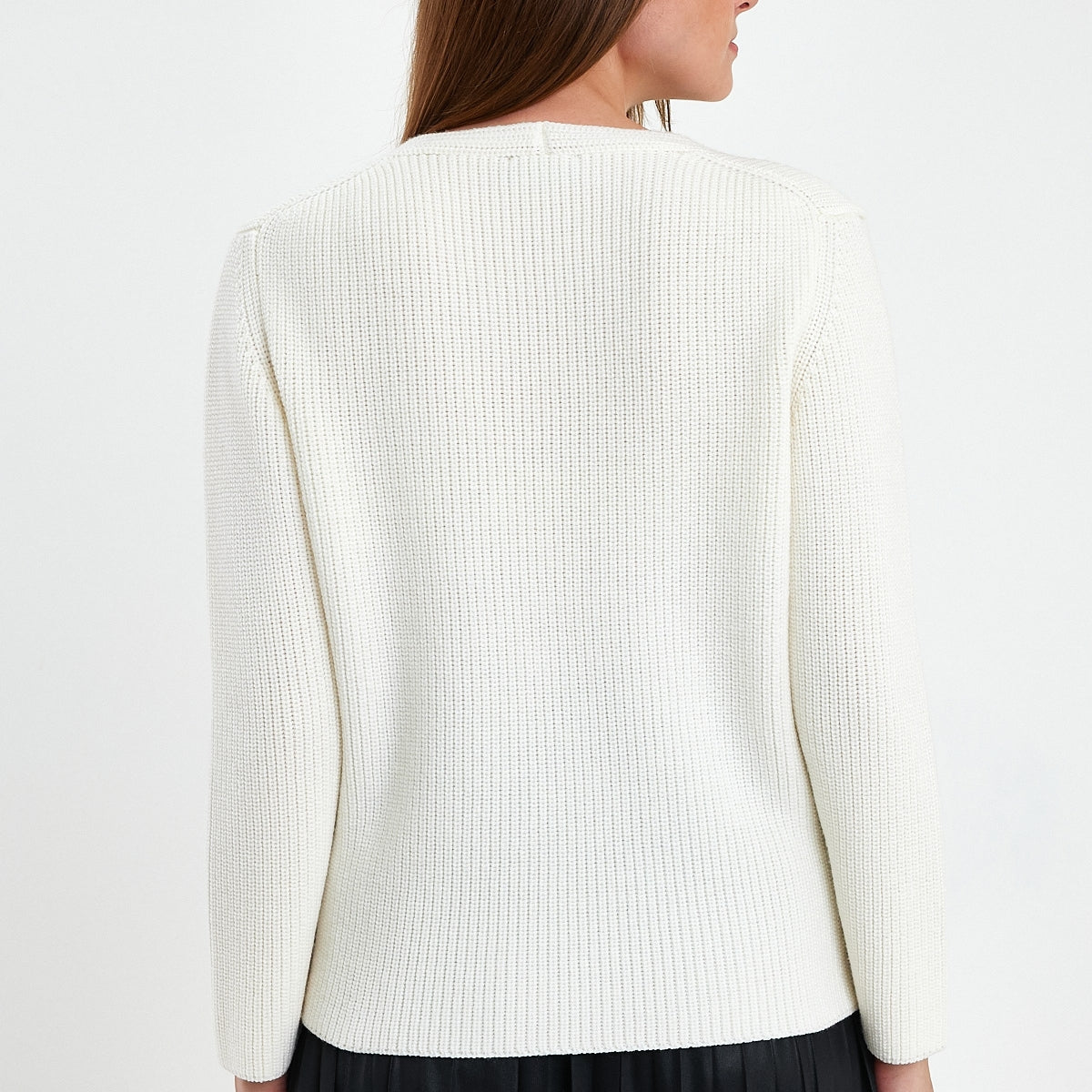 Ecru V Neck Pullover